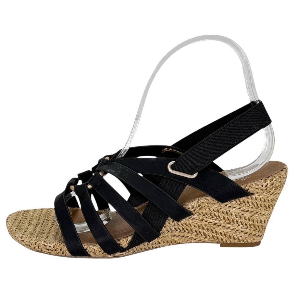 White Mountain Ataps Black Faux Leather Strappy Womens Sandals Size 8M - Picture 3 of 15